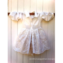 Children Garment Children′s Cotton Broderie Anglaise Lace Shirt Dress